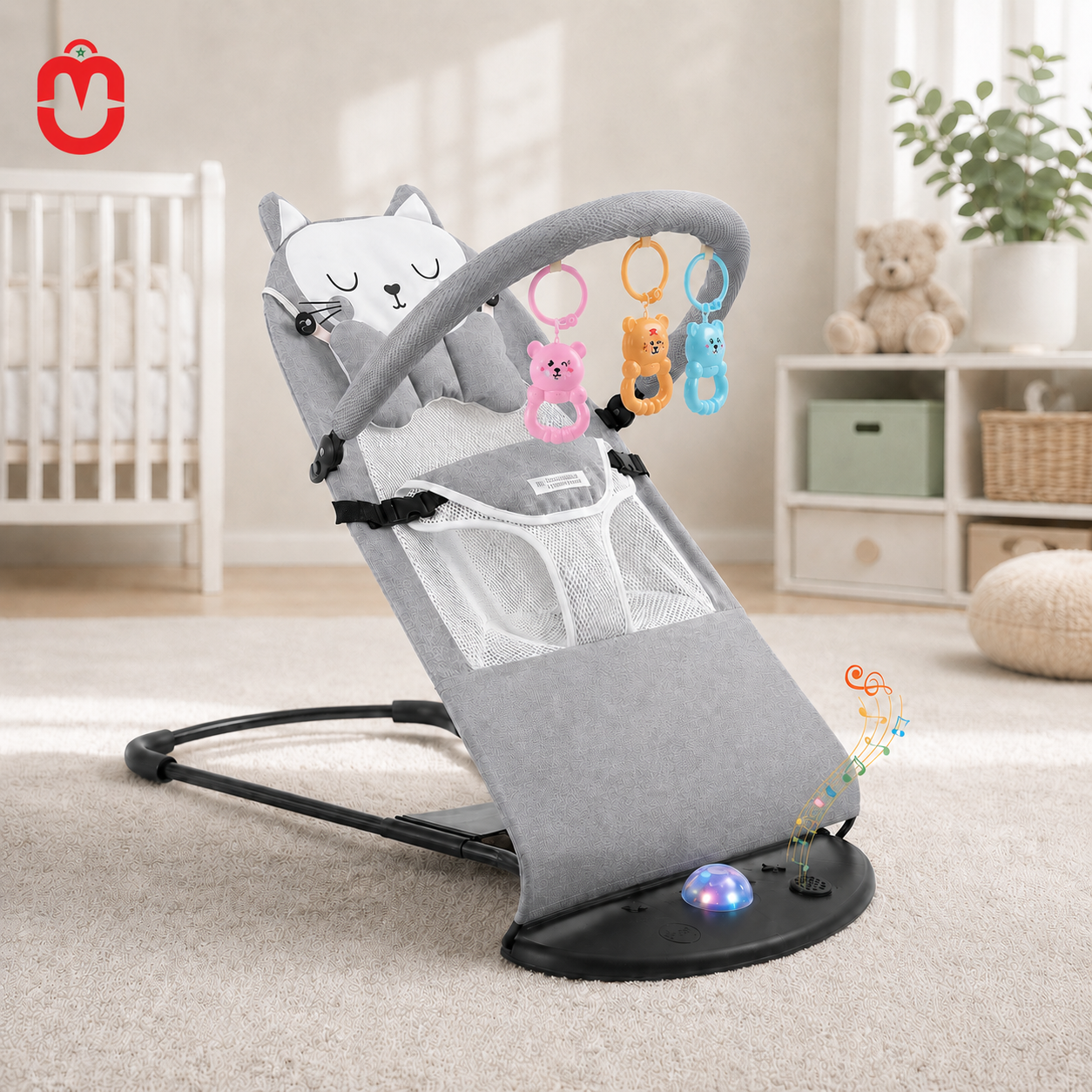 Chaise transat Bébé Premium avec Jouets, Musique & Lumière. - Univers Maroc
