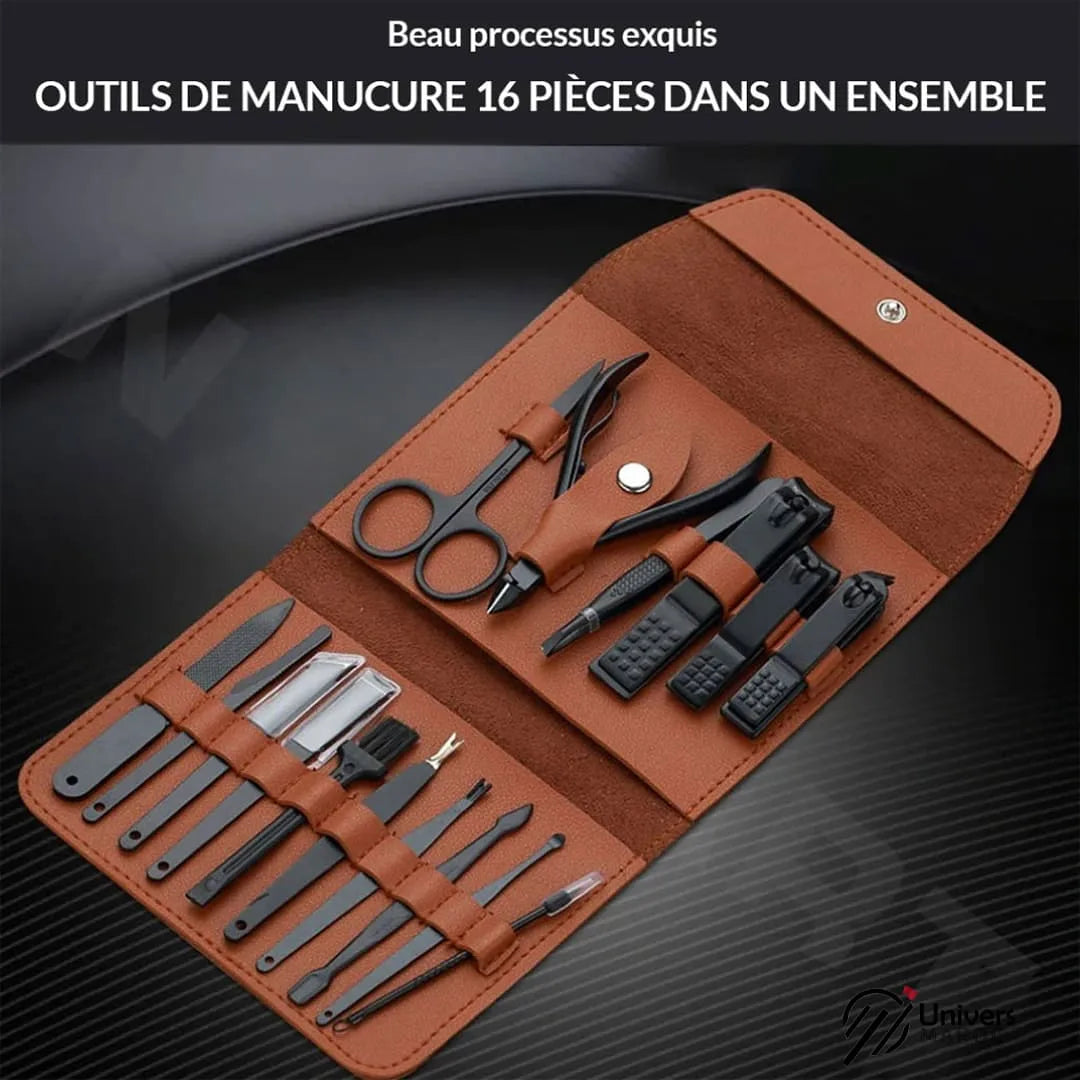🔥PROMOTION 35% OFF - Kit D’accessoires De Manucure Professionnel 16x1 En Acier Inoxydable, Soin, Art, Cuticule, Ciseaux, Coupe-ongles.😎 Univers Maroc