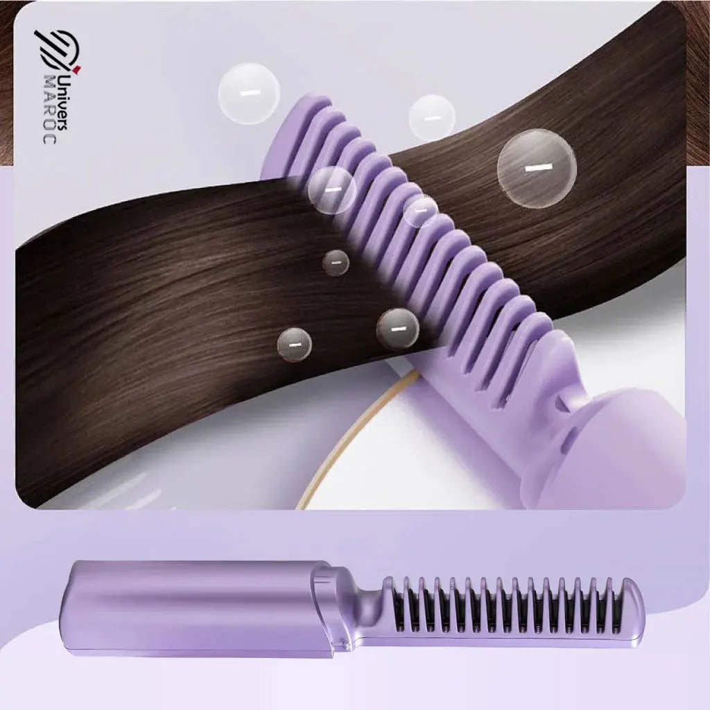 🔥PROMOTION 44% OFF - Brosse À Lisser Les Cheveux Sans Fil Rechargeable - Univers Maroc
