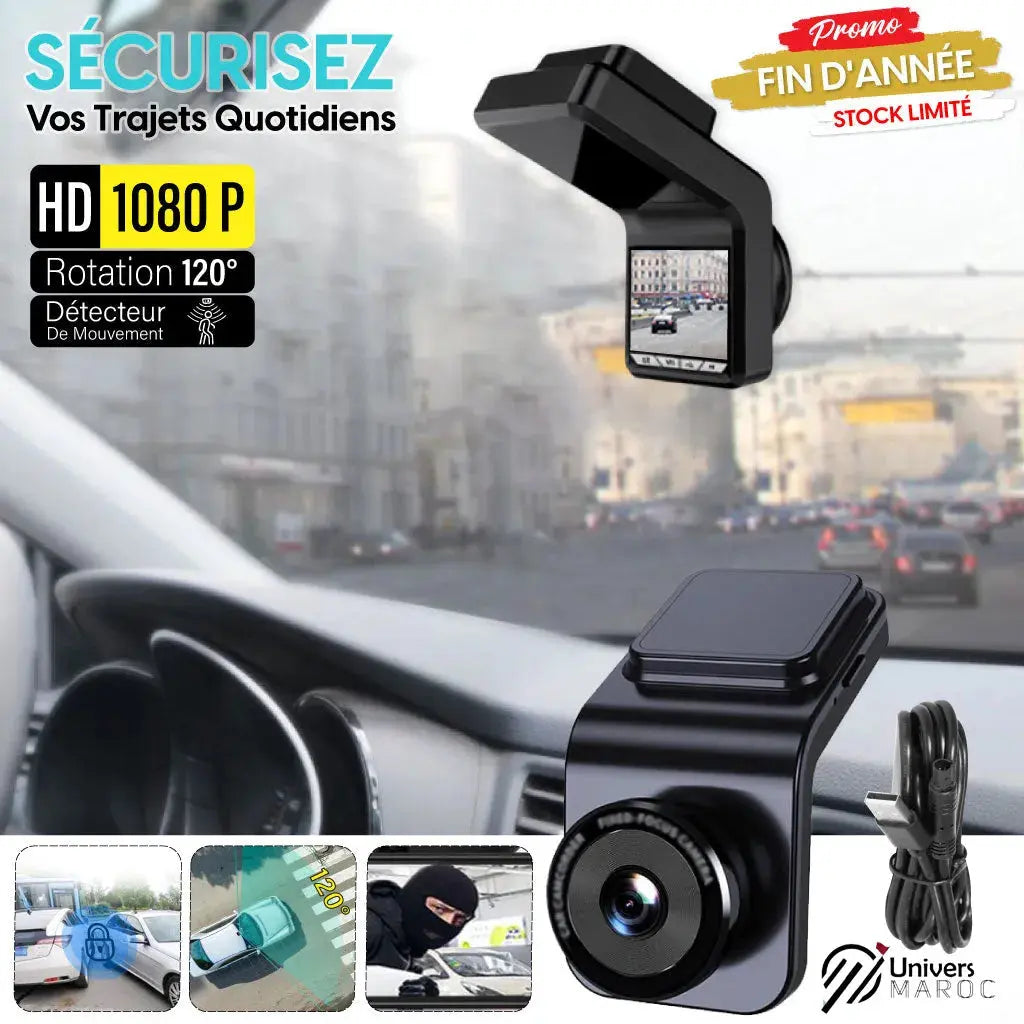 Caméra Enregistreur De Conduite De Voiture HD En Boucle 120° - Univers Maroc