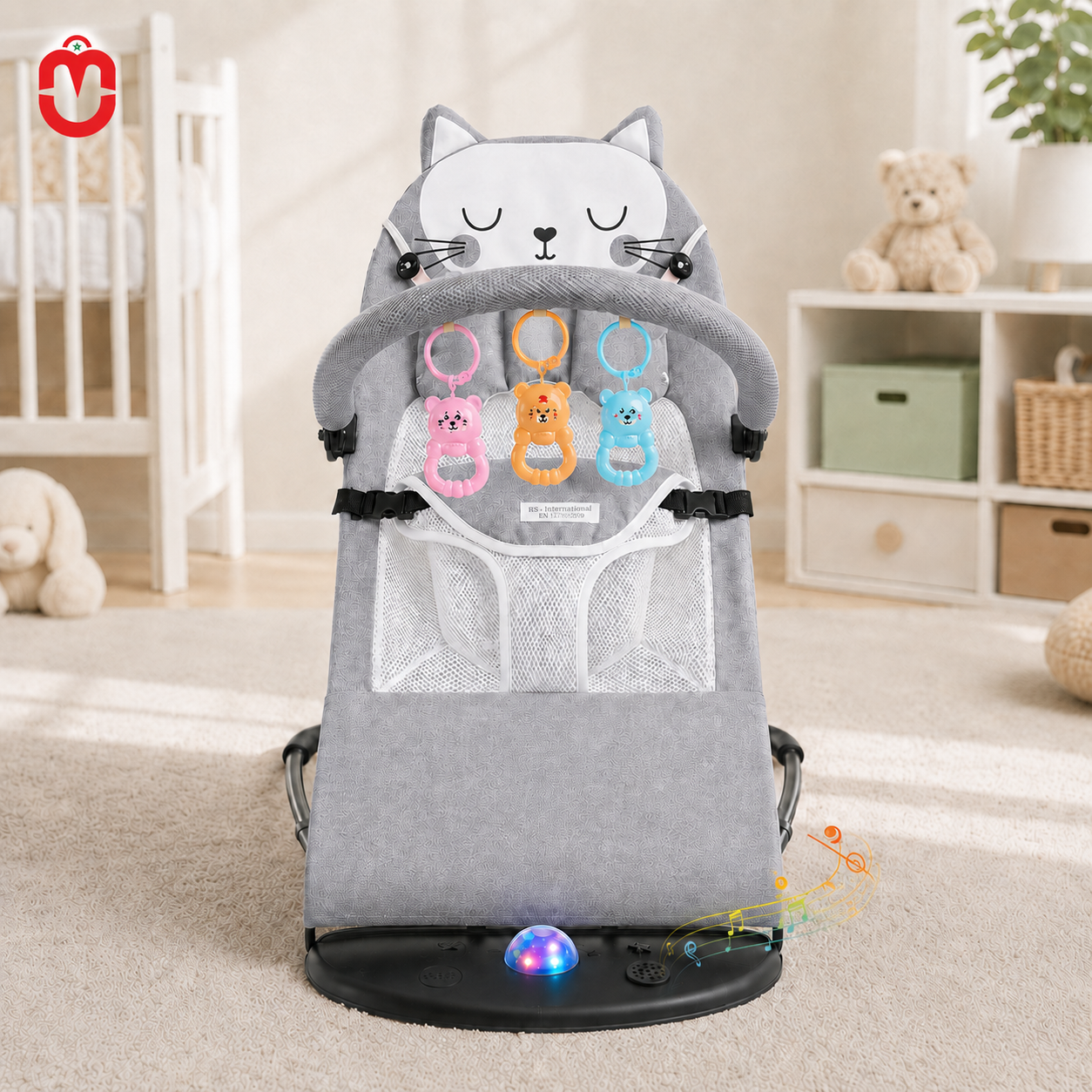 Chaise transat Bébé Premium avec Jouets, Musique & Lumière. - Univers Maroc