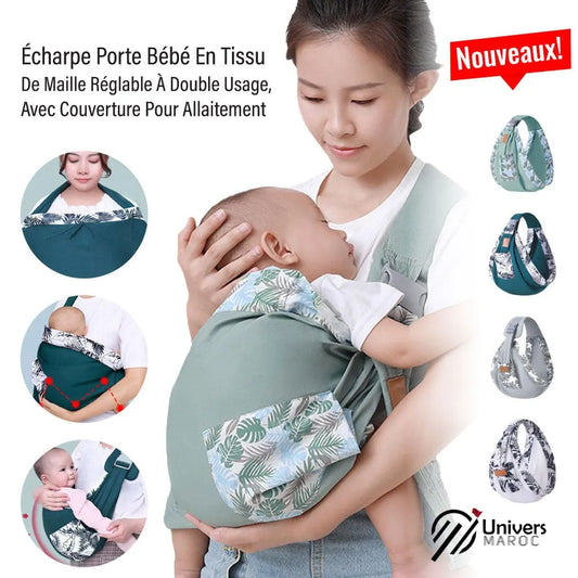 🔥PROMOTION 37% OFF - Écharpe Porte Bébé En Tissu De Maille Réglable À Double Usage, Avec Couverture Pour Allaitement.👼 - Univers Maroc