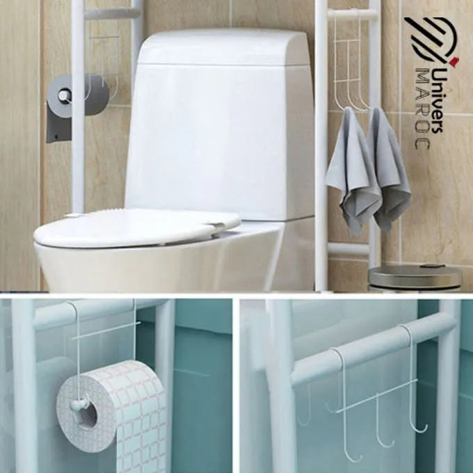 Support de rangement avec plusieurs étagères en acier inoxydable pour salle de bain 🚽🚾 - Univers Maroc