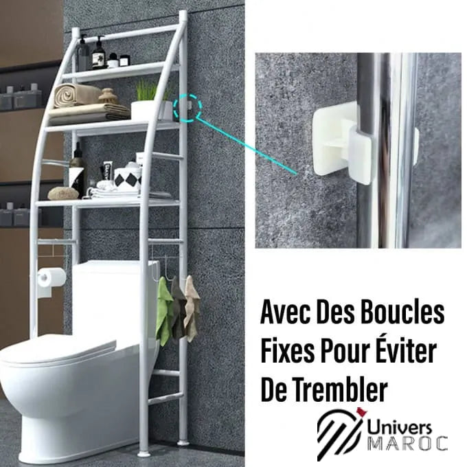 Support de rangement avec plusieurs étagères en acier inoxydable pour salle de bain 🚽🚾 - Univers Maroc