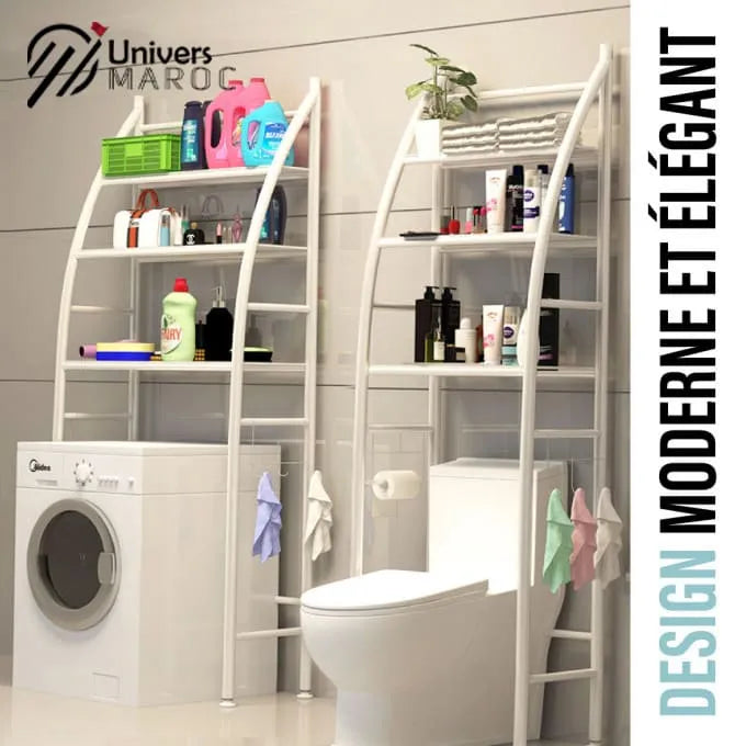 Support de rangement avec plusieurs étagères en acier inoxydable pour salle de bain 🚽🚾 - Univers Maroc