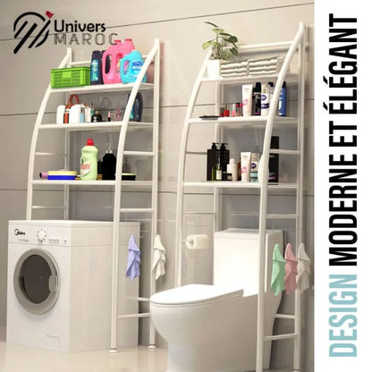 Support de rangement avec plusieurs étagères en acier inoxydable pour salle de bain 🚽🚾 - Univers Maroc