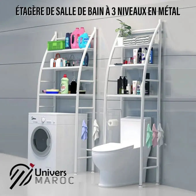 Support de rangement avec plusieurs étagères en acier inoxydable pour salle de bain 🚽🚾 - Univers Maroc