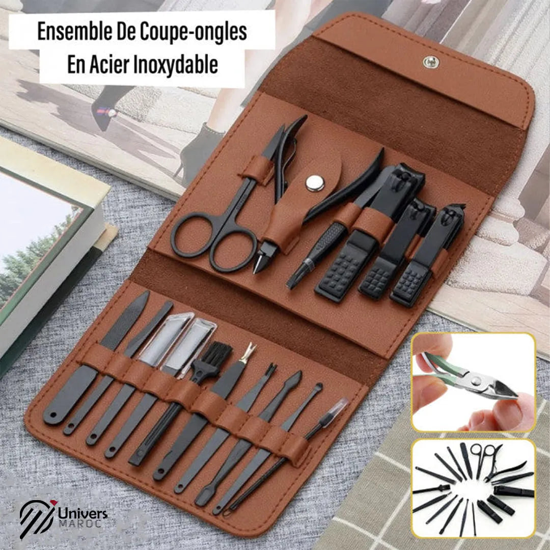 🔥PROMOTION 35% OFF - Kit D’accessoires De Manucure Professionnel 16x1 En Acier Inoxydable, Soin, Art, Cuticule, Ciseaux, Coupe-ongles.😎 - Univers Maroc