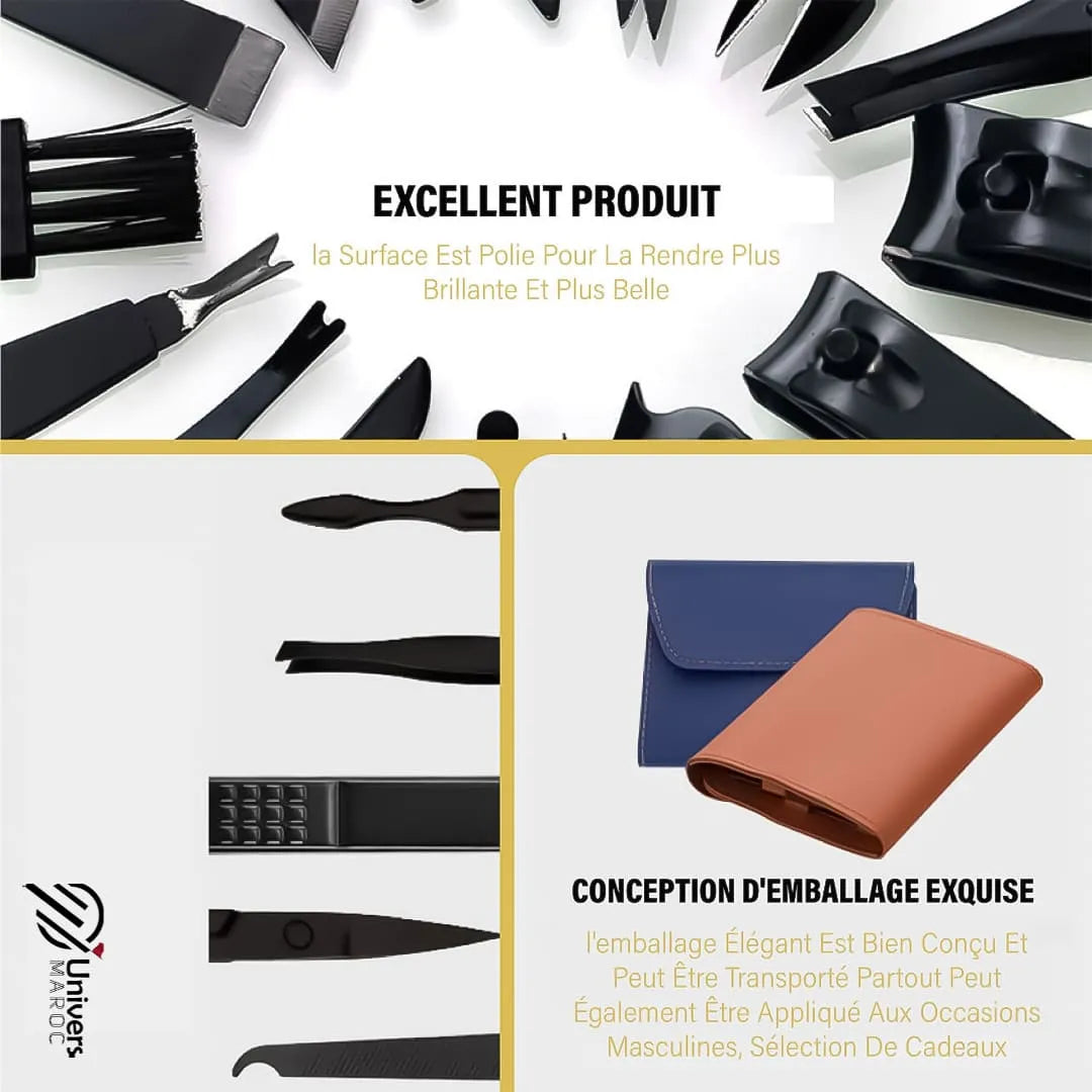 🔥PROMOTION 35% OFF - Kit D’accessoires De Manucure Professionnel 16x1 En Acier Inoxydable, Soin, Art, Cuticule, Ciseaux, Coupe-ongles.😎 - Univers Maroc