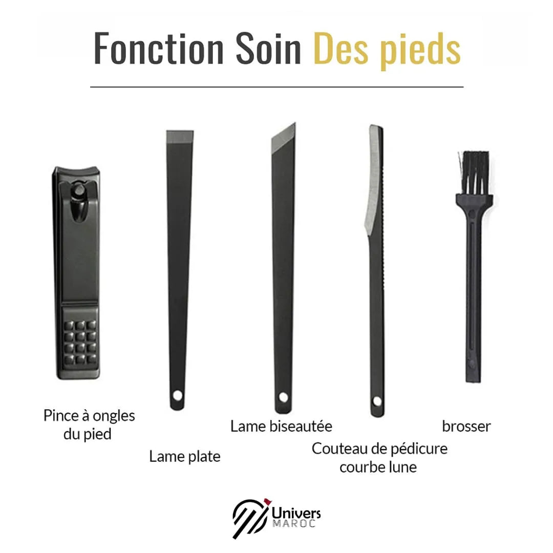 🔥PROMOTION 35% OFF - Kit D’accessoires De Manucure Professionnel 16x1 En Acier Inoxydable, Soin, Art, Cuticule, Ciseaux, Coupe-ongles.😎 - Univers Maroc