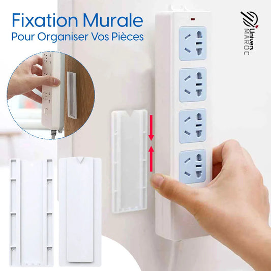 Support Mural Fixateur de multiprise auto-adhésif - Univers Maroc