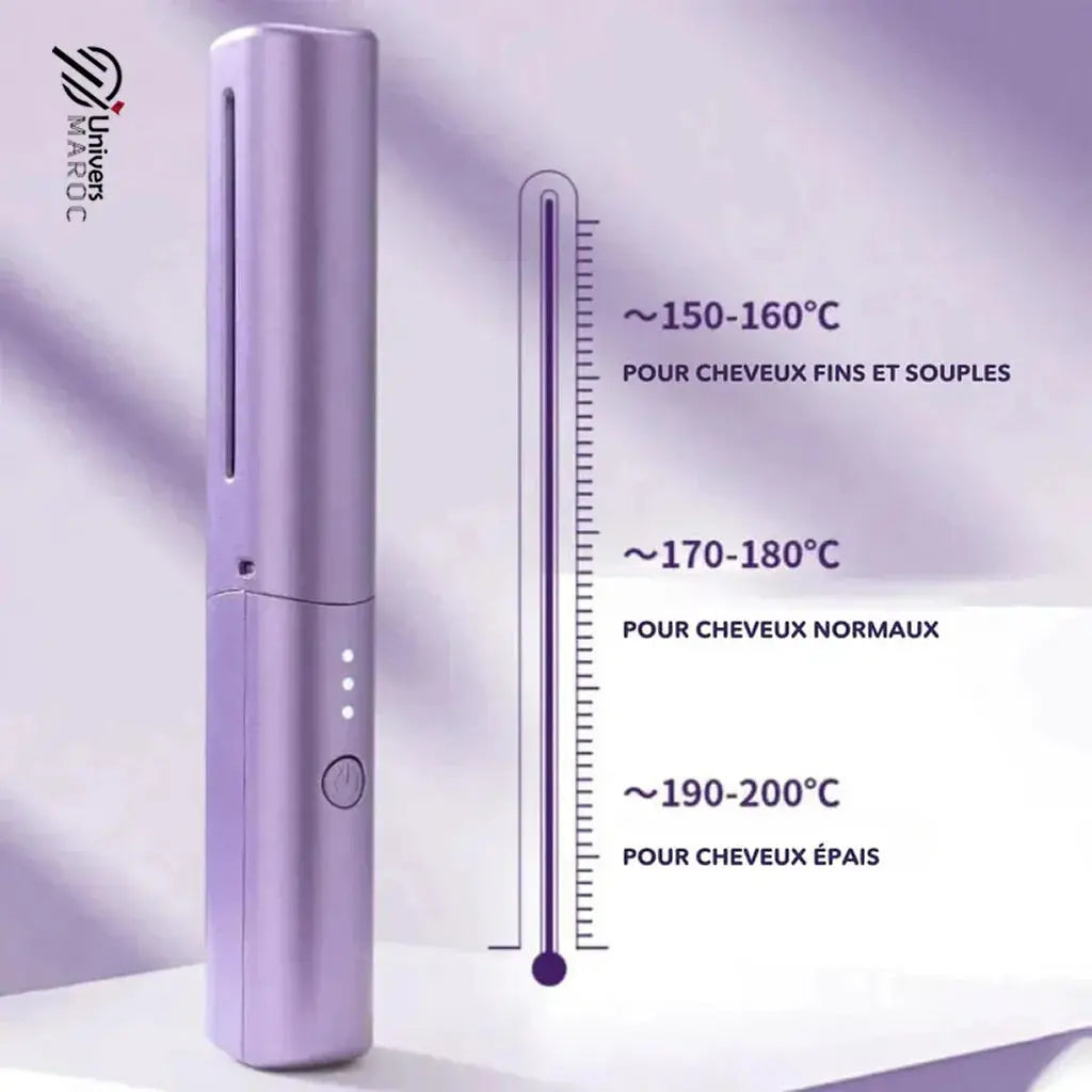 🔥PROMOTION 44% OFF - Brosse À Lisser Les Cheveux Sans Fil Rechargeable - Univers Maroc