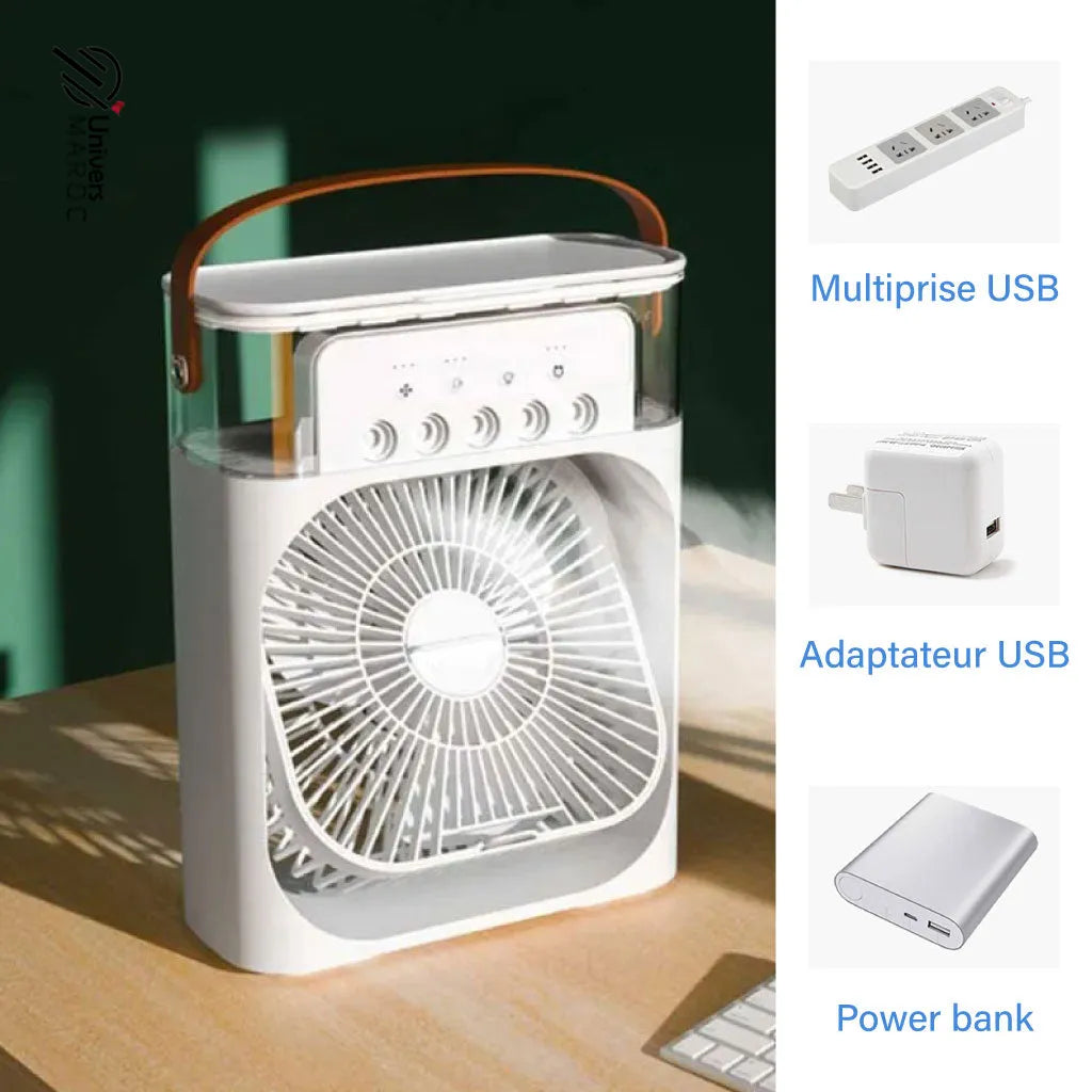 Climatiseur Portable 3-en-1 – Fraîcheur Instantanée à La Maison Comme Au Bureau - Univers Maroc