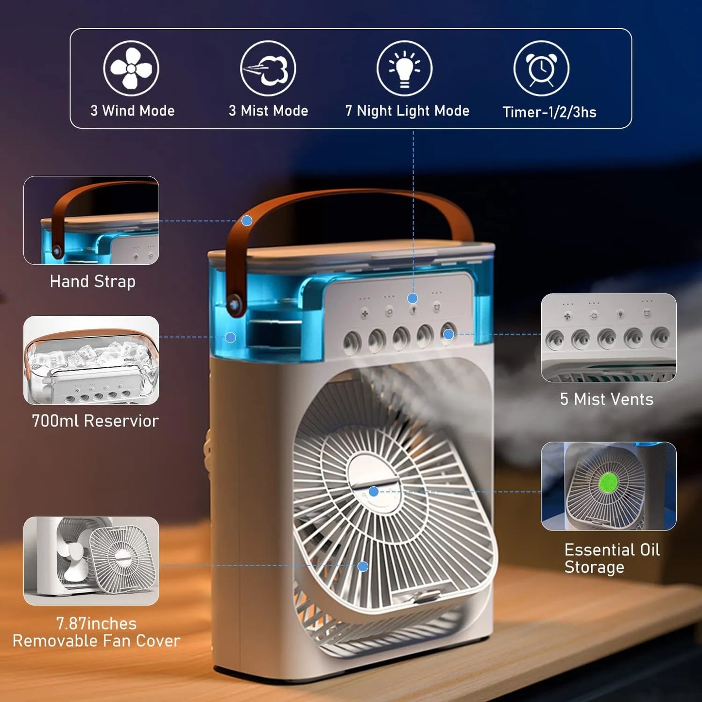 Climatiseur Portable 3-en-1 – Fraîcheur Instantanée à La Maison Comme Au Bureau - Univers Maroc