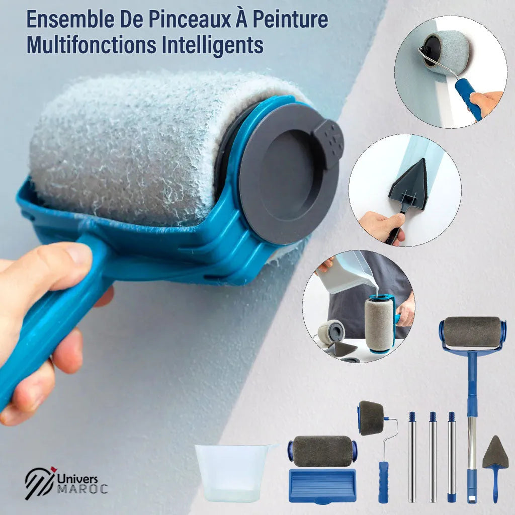 Ensemble de Rouleau de Peinture anti goutte Rechargeable avec Réservoir Et Manche Extensible - Univers Maroc