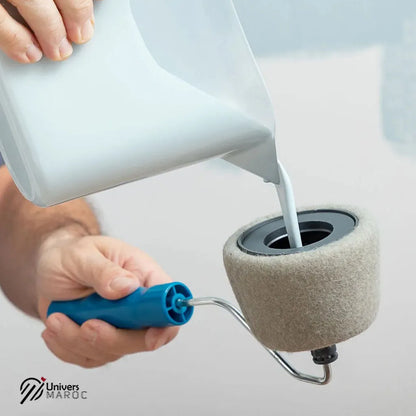 Ensemble de Rouleau de Peinture anti goutte Rechargeable avec Réservoir Et Manche Extensible - Univers Maroc