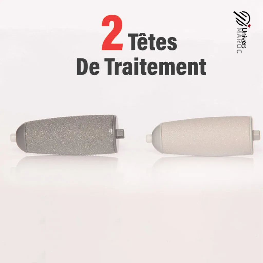 Lime À Pied Électrique Pour Nettoyage De La Peau Dure Et Morte De Talons Et Ongles À 2 Rouleau - Univers Maroc