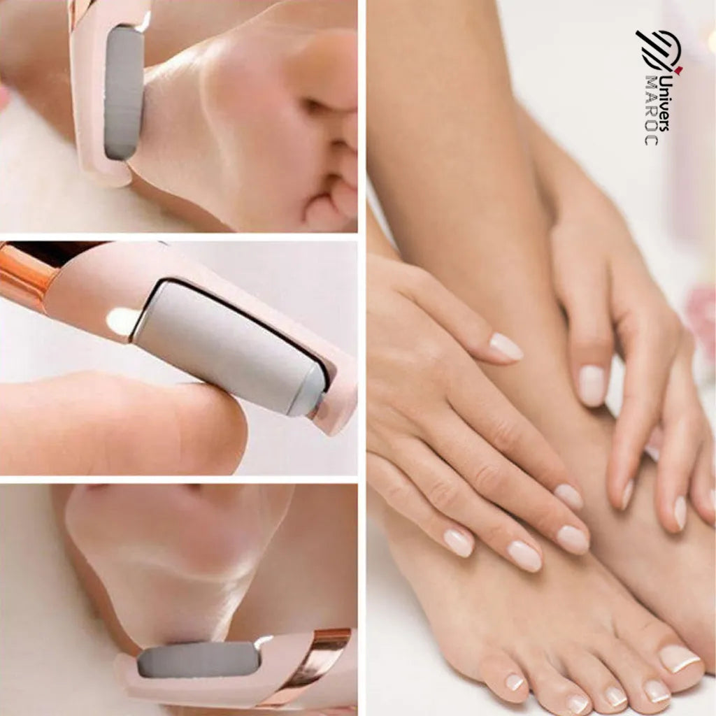 Lime À Pied Électrique Pour Nettoyage De La Peau Dure Et Morte De Talons Et Ongles À 2 Rouleau - Univers Maroc