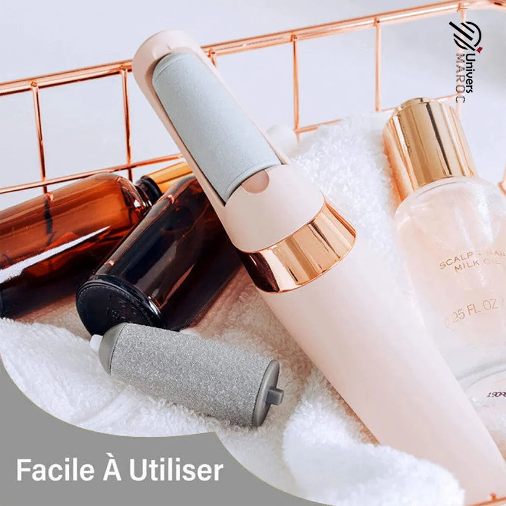 Lime À Pied Électrique Pour Nettoyage De La Peau Dure Et Morte De Talons Et Ongles À 2 Rouleau - Univers Maroc