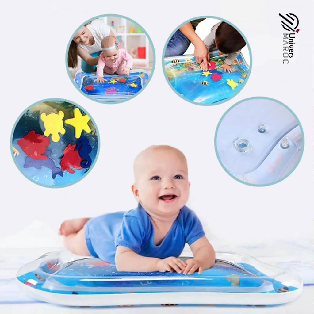 Tapis d’Eau Gonflable pour Bébé Avec 6 Créatures Marines - Univers Maroc