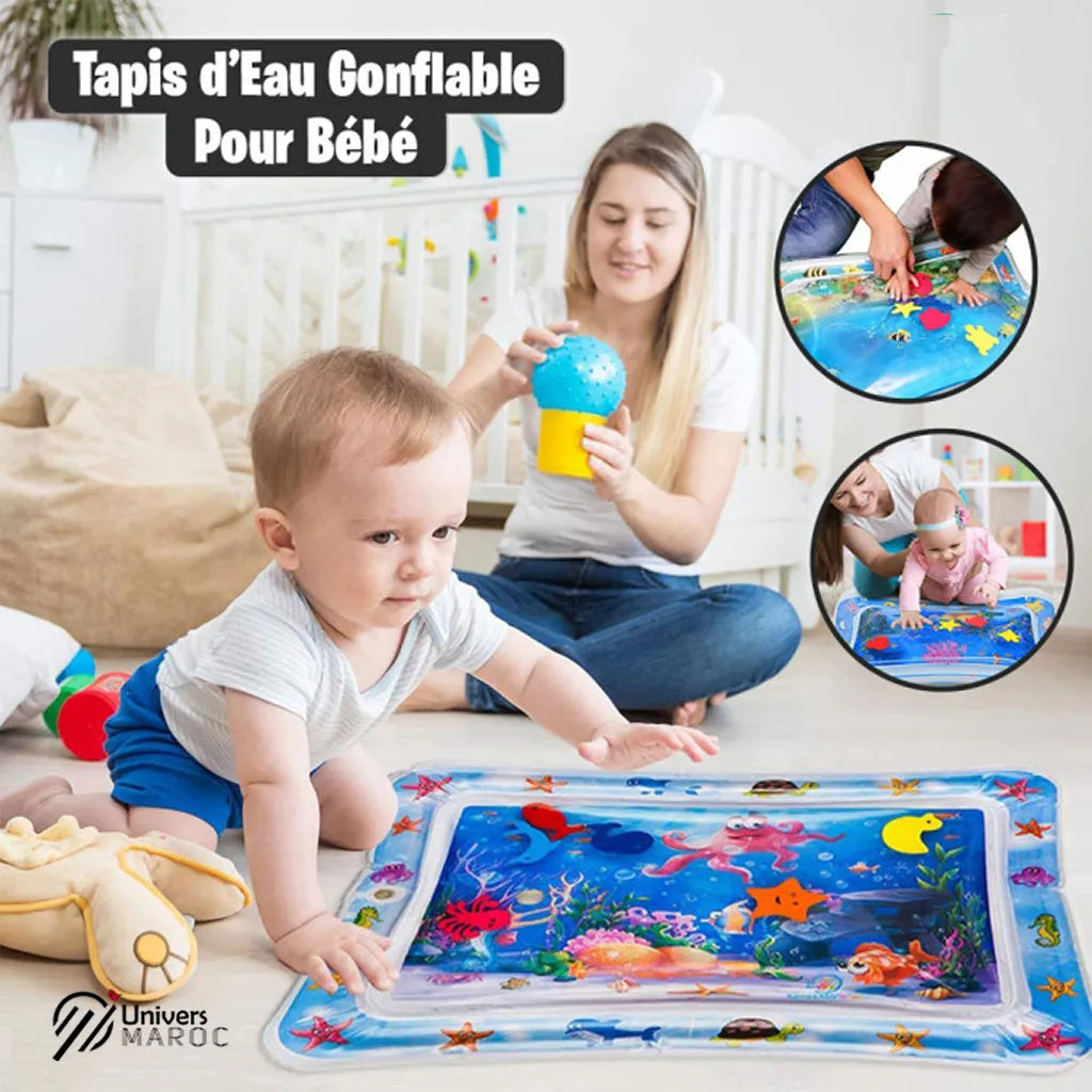 Tapis d’Eau Gonflable pour Bébé Avec 6 Créatures Marines - Univers Maroc