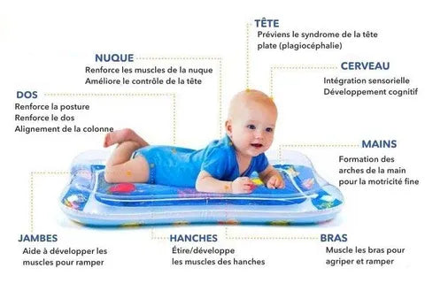 Tapis d’Eau Gonflable pour Bébé Avec 6 Créatures Marines - Univers Maroc