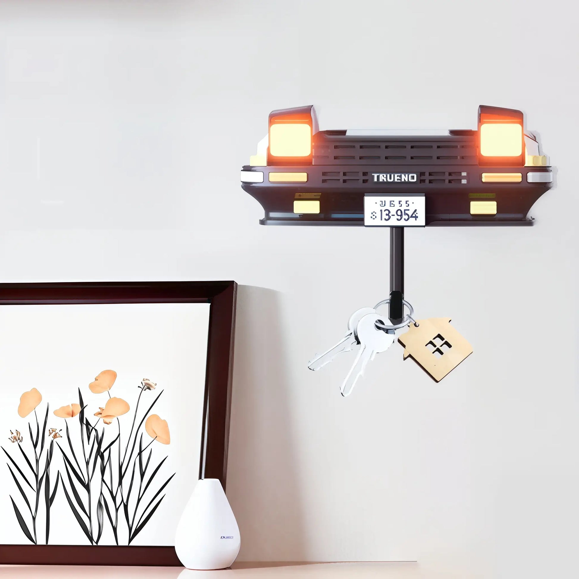 Porte-Clés Mural Voiture Rétro avec Phares LED – Décoration Vintage et Pratique - Univers Maroc