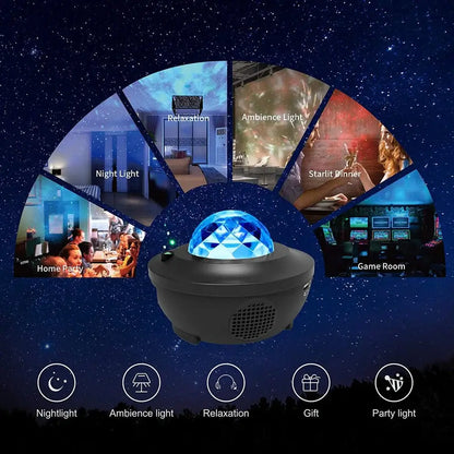 Projecteur Galaxie LED – Ambiance Ciel Étoilé avec Haut-Parleur & Télécommande - Univers Maroc