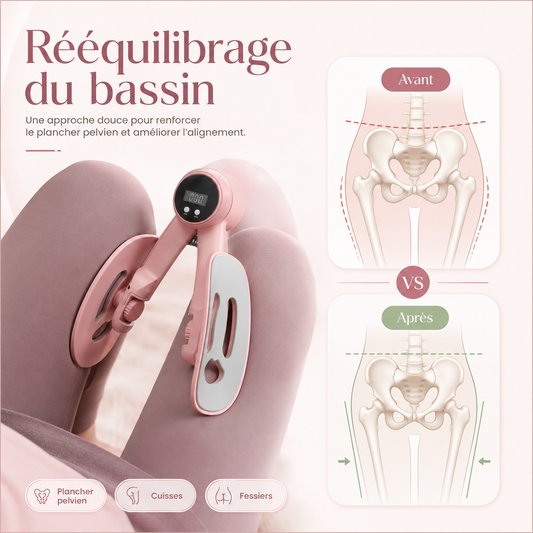 Appareil de Fitness pour Cuisses & Fessiers – Renforcement Plancher Pelvien avec Compteur Numérique LCD | Femmes & Hommes - Univers Maroc