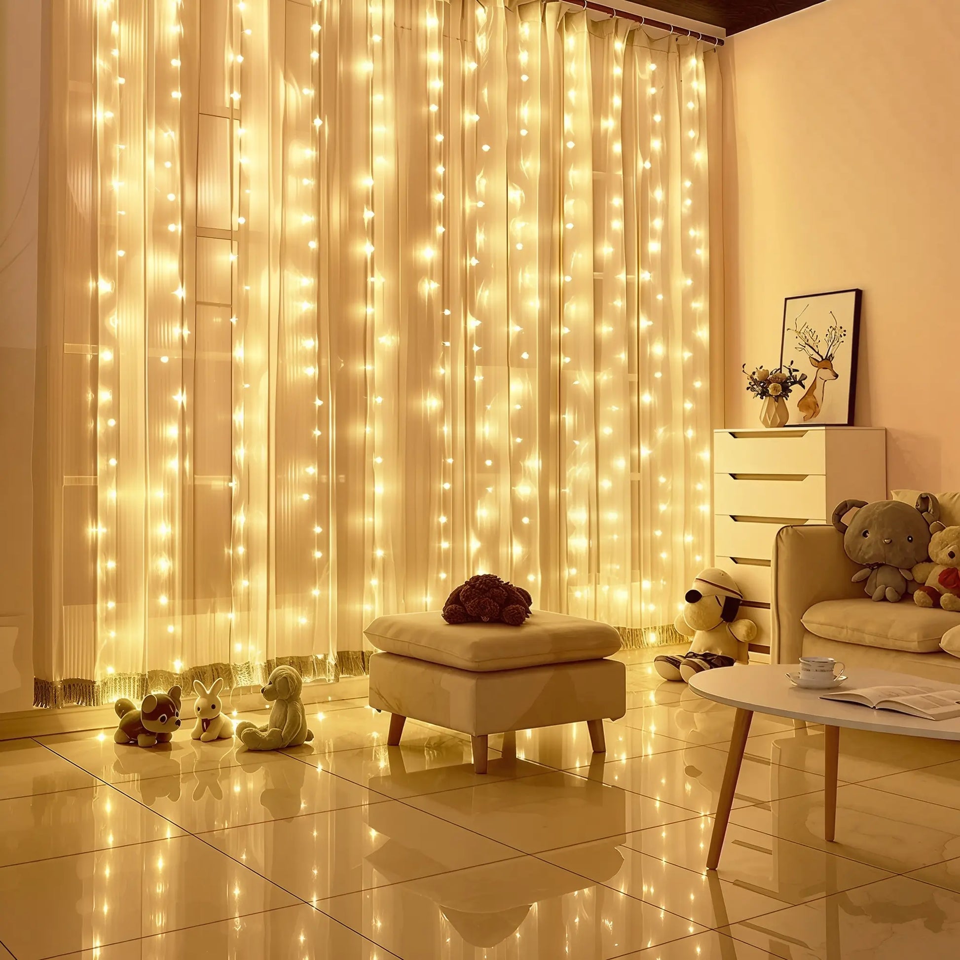 Rideau Led Décoratif Avec Télécommande Et 8 Modes D'éclairage Pour Illuminer Votre Univers - Univers Maroc