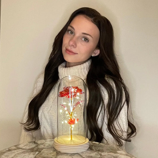 Rose Éternelle sous Cloche LED – Un Cadeau Magique & Intemporel - Univers Maroc
